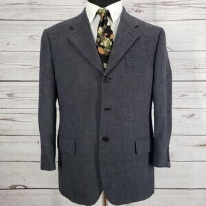 Zanieri Italy Moessmer Men's  Blue Wool Blend Blazer Jacket Size 40S